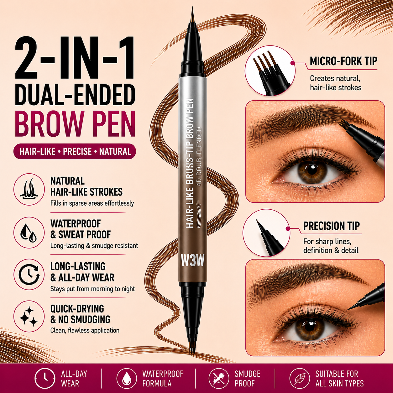 Waterproof Dual-Ended Eyebrow Pencil